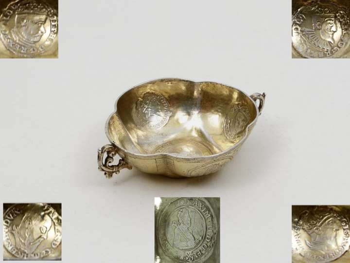 Fine German Silver-Gilt Bowl with Coins
